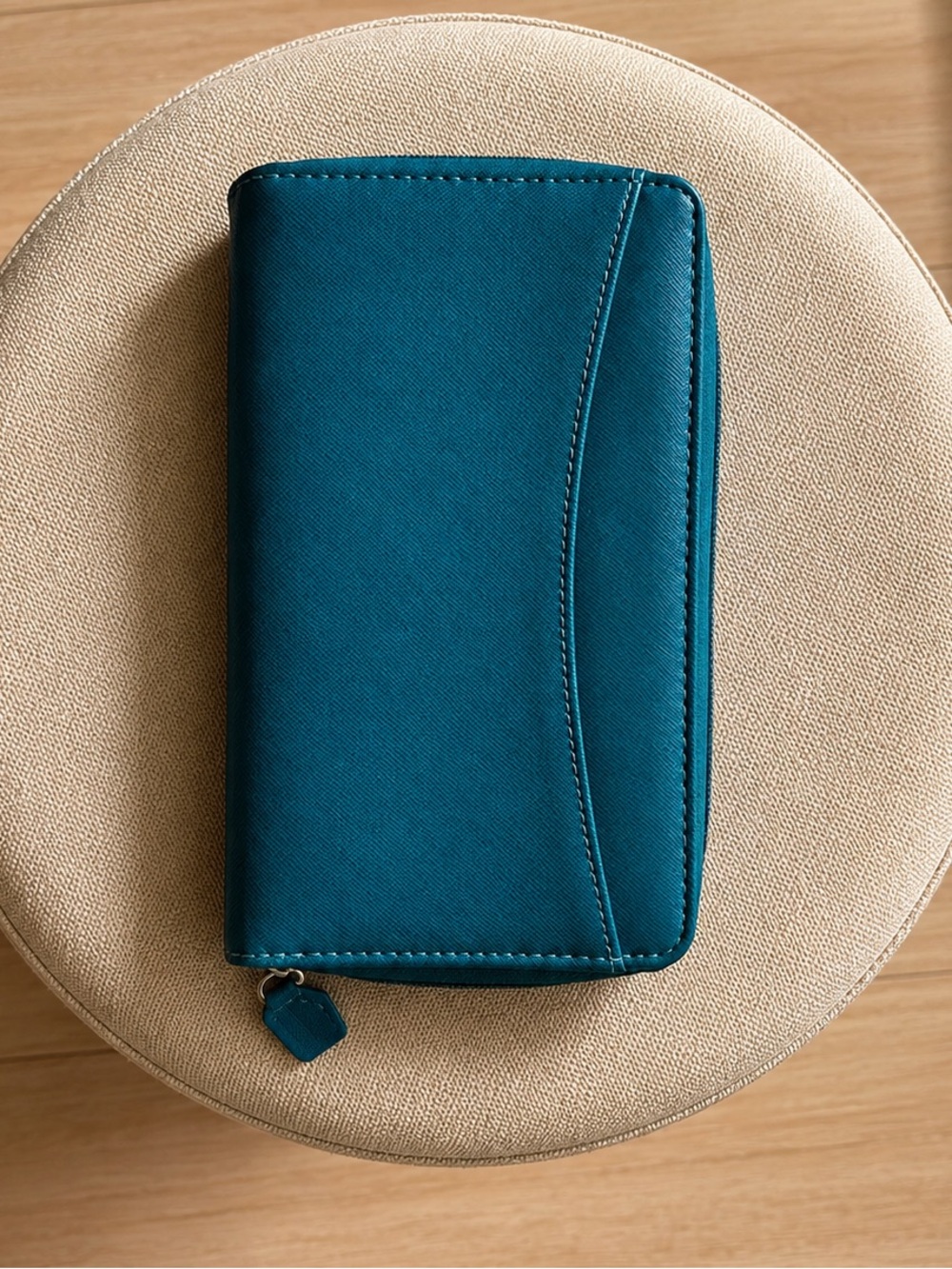 Filofax Saffiano Teal Zip-Around Organizer Wallet - Picture 2 of 4